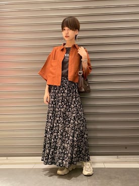 「earth music&ecology（アースミュージックアンドエコロジー）のアイテム（トートバッグ）」を使った、のっちさん（レディース・162cm）の夏コーディネート