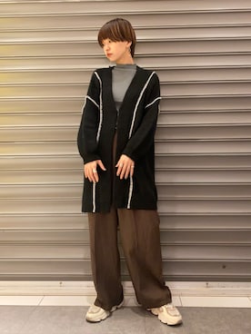 「アイテム（ノーカラージャケット）」を使った、のっちさん（レディース・162cm）の秋コーディネート
