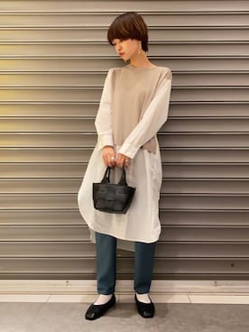 「ドッキングワンピ」｜のっちさん（レディース・162cm）の秋コーディネート