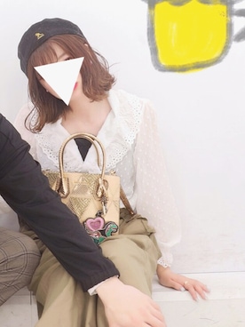 「アイテム（ハンチング/ベレー帽、ゴールド系）」を使った、kaさん（レディース・167cm）の春コーディネート