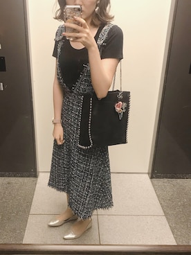 「シルバーシューズ」｜「アイテム（オールインワン・サロペット）」を使った、kaさん（レディース・167cm）の夏コーディネート