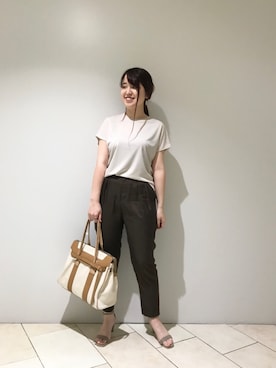 「キュプラパンツ」｜Mihoさん（レディース・161cm）の夏コーディネート