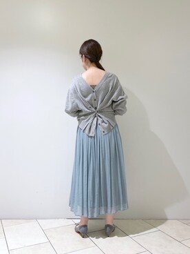 「RIVE DROITE（リヴドロワ）のニュアンスモチーフイヤリング（イヤリング）」を使った、Mihoさん（レディース・161cm）の冬コーディネート