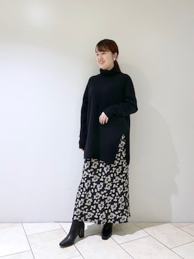 「RIVE DROITE（リヴドロワ）の【NINA&JULES(ニナ・エ・ジュール)】サークルクロスリング（リング）」を使った、Mihoさん（レディース・161cm）の冬コーディネート