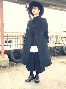 「アニオタ同盟」｜「アイテム（トレンチコート）」を使った、h.たかぴさん（メンズ・170cm）の春コーディネート