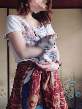 「Ungrid（アングリッド）のフレイドヘムストスリ（デニムパンツ）」を使った、y u k i  ❄︎さん（レディース・150cm）の夏コーディネート