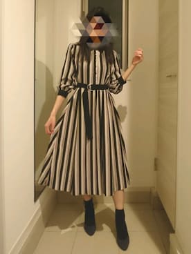 「archives（アルシーヴ）のアイテム（シャツワンピース）」を使った、ユユコさん（レディース・157cm）の秋コーディネート
