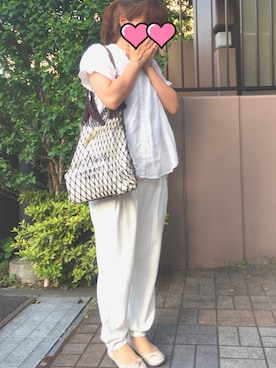 「Lazy Swan（レイジースワン）のアイテム」を使った、みーちぇるさん（レディース・154cm）の春コーディネート
