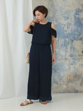 つなぎ オールインワンを使った 肩あきワンピース のコーディネート一覧 Wear