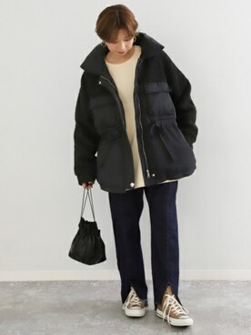 Factor ボア 中綿コートを使った人気ファッションコーディネート Wear