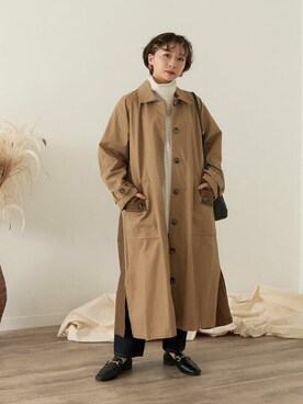 Factor ファクターイコール の Factor チェックデザインステンカラーコート ステンカラーコート Wear