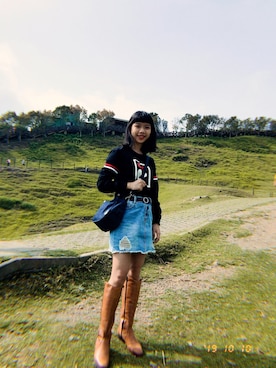 「ALDO（アルド）のアイテム（ブーツ）」を使った、Chebbyさん（レディース・158cm）の秋コーディネート