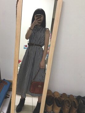 「ALDO（アルド）のアイテム（ブーティ）」を使った、Chebbyさん（レディース・158cm）の秋コーディネート