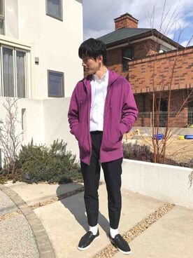 「UNIQLOコーデ」｜「アイテム（スリッポン）」を使った、いっちーさん（メンズ・169cm）の冬コーディネート