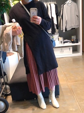 「フユコーデ」｜「アイテム（ブーツ）」を使った、のんさん（レディース・160cm）の冬コーディネート