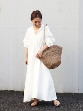 「シャツワンピース」｜norikoさん（レディース・156cm）の冬コーディネート