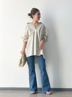 「plage（プラージュ）のアイテム（デニムパンツ）」を使った、norikoさん（レディース・156cm）の春コーディネート