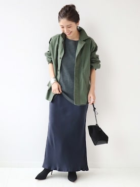 「アーミー」｜「アイテム（バッグ）」を使った、norikoさん（レディース・156cm）の秋コーディネート