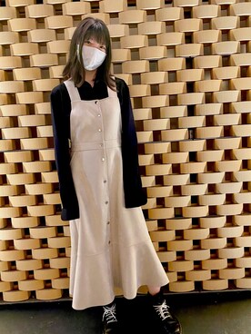 「Dr. Martens（ドクターマーチン）のDr.ﾏｰﾁﾝ　1460　8ホール（ブーツ）」を使った、なみさん（レディース・165cm）の春コーディネート