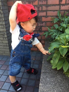 「くつした」｜「アイテム（オールインワン・サロペット）」を使った、SOU♡HINAさん（キッズ・80cm）の夏コーディネート