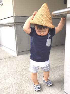 「ポケットＴシャツ」｜「アイテム（ラッピングキット）」を使った、SOU♡HINAさん（キッズ・80cm）の夏コーディネート