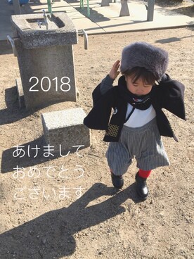 「お正月」｜「アイテム（ラッピングキット）」を使った、SOU♡HINAさん（キッズ・80cm）の冬コーディネート