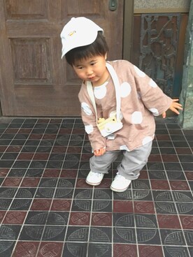 「くすみピンク」｜「アイテム（ラッピングキット）」を使った、SOU♡HINAさん（キッズ・80cm）の春コーディネート