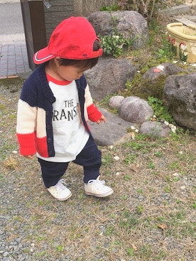 「ラグランTシャツ」｜「アイテム（ラッピングキット）」を使った、SOU♡HINAさん（キッズ・80cm）の春コーディネート