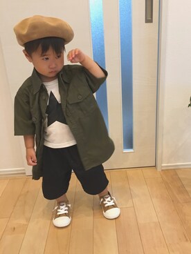 「黒パンツ」｜SOU♡HINAさん（キッズ・80cm）の秋コーディネート