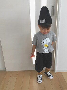 「黒パンツ」｜SOU♡HINAさん（キッズ・80cm）の秋コーディネート