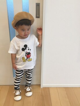 「ミッキーT」｜「アイテム（ラッピングキット）」を使った、SOU♡HINAさん（キッズ・80cm）の秋コーディネート