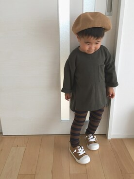 「息子コーデ」｜「アイテム（ラッピングキット）」を使った、SOU♡HINAさん（キッズ・80cm）の秋コーディネート