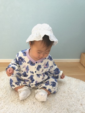 「ボンネット」｜「アイテム（その他）」を使った、SOU♡HINAさん（キッズ・90cm）の秋コーディネート