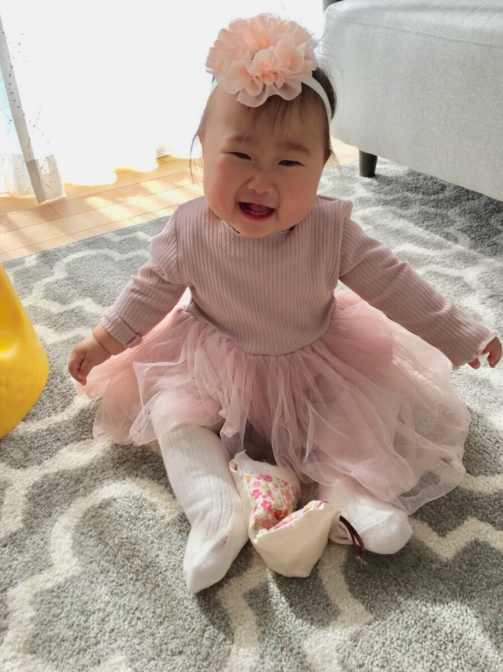 「ドレスアップ、ワンピース、チュールワンピ、韓国子供服、フォーマル、白タイツ」｜「no brandのアイテム（ネックレス、ホワイト系）」を使った、SOU♡HINAさん（キッズ・90cm）の秋コーディネートの1枚目の写真