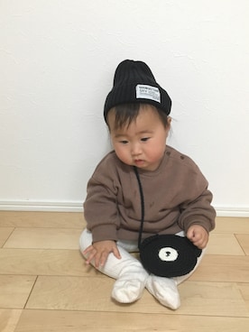 「白タイツ」｜「アイテム（その他）」を使った、SOU♡HINAさん（キッズ・90cm）の秋コーディネート