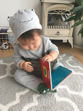 「OLD NAVY（オールドネイビー）のアイテム（帽子）」を使った、SOU♡HINAさん（キッズ・90cm）の冬コーディネート