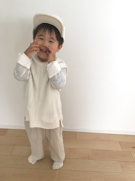 「オールホワイトコーデ」｜「アイテム（その他）」を使った、SOU♡HINAさん（キッズ・90cm）の春コーディネート
