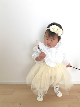 「アイテム（スカート）」を使った、SOU♡HINAさん（キッズ・90cm）の春コーディネート