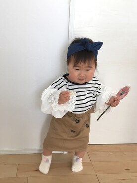 「アイテム（スカート）」を使った、SOU♡HINAさん（キッズ・90cm）の春コーディネート