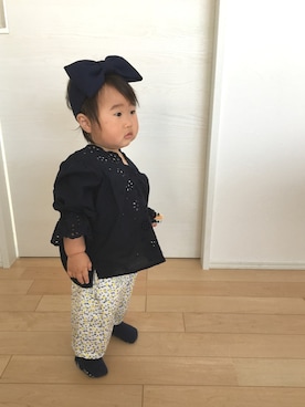 「スカラップ」｜「アイテム（ラッピングキット）」を使った、SOU♡HINAさん（キッズ・90cm）の春コーディネート