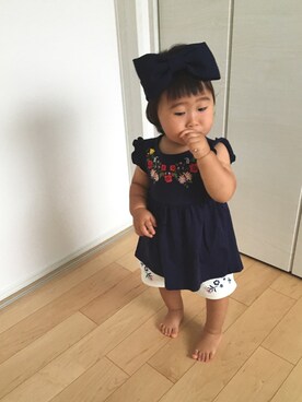 「刺繍」｜「アイテム（ラッピングキット）」を使った、SOU♡HINAさん（キッズ・90cm）の夏コーディネート