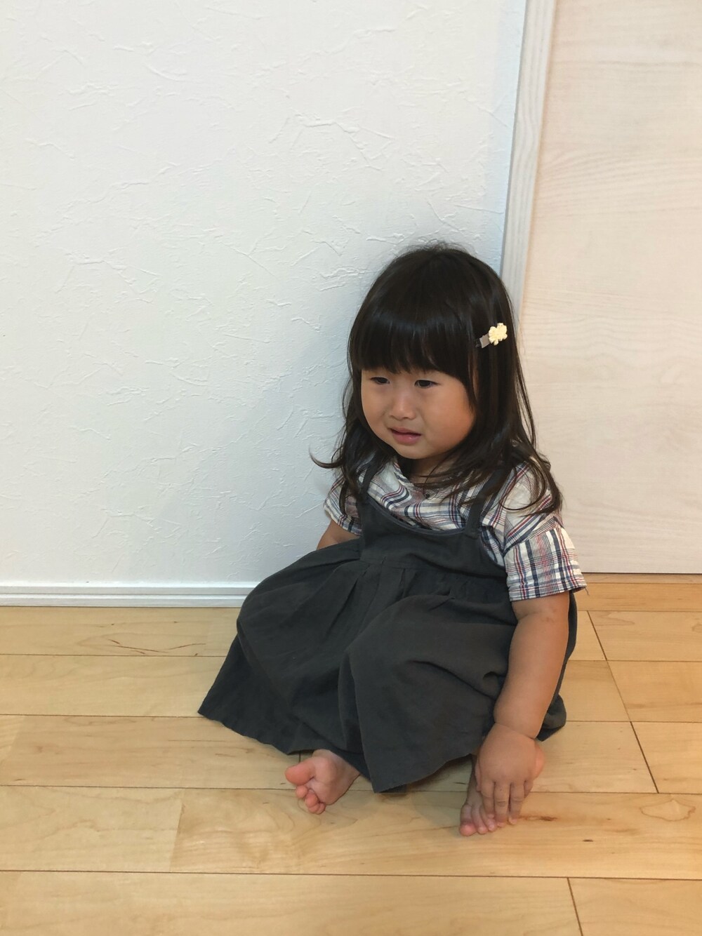「チェックブラウス、ワンピース、キャミワンピ」｜「★のアイテム（ラッピングキット、その他）」を使った、SOU♡HINAさん（キッズ・90cm）の秋コーディネートの1枚目の写真