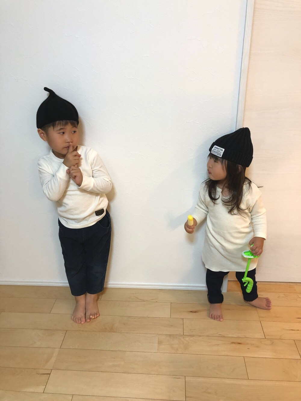 「ワッフル、秋のマイ旬スタイル、デニムパンツ」｜「★のアイテム（ラッピングキット、その他）」を使った、SOU♡HINAさん（キッズ・90cm）の秋コーディネートの1枚目の写真