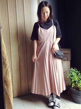 「無地党」｜「アイテム（ワンピース/ドレス）」を使った、yuuuuu♪さん（レディース・158cm）の夏コーディネート