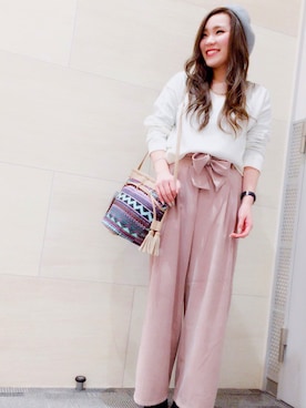 「SpRay（スプレイ）のアイテム（ハンチング/ベレー帽）」を使った、SpRay PREMIUM 広島府中店さん（レディース・151cm）の冬コーディネート