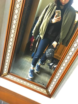 「school」｜「アイテム（ブルゾン）」を使った、Natsumiさん（レディース・158cm）の冬コーディネート