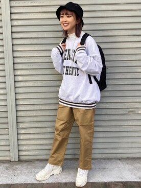 「SPINNS（スピンズ）のアイテム（バックパック/リュック）」を使った、mizukiさん（レディース・159cm）の冬コーディネート