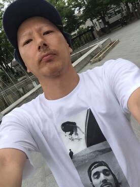 「DORCUS（ドウカス）のアイテム（帽子）」を使った、TATSUYA"VENIX"NOGAMIさん（メンズ・166cm）の夏コーディネート