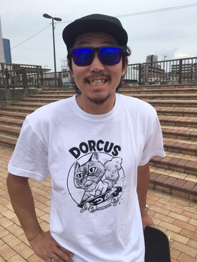 「DORCUS（ドウカス）のアイテム（トップス）」を使った、TATSUYA"VENIX"NOGAMIさん（メンズ・166cm）の夏コーディネート