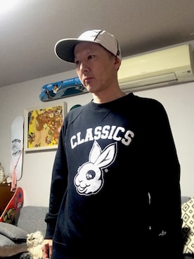 「DORCUS（ドウカス）のアイテム（帽子）」を使った、TATSUYA"VENIX"NOGAMIさん（メンズ・166cm）の春コーディネート